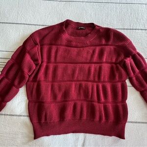 Women's Ribbed Maroon Sweater